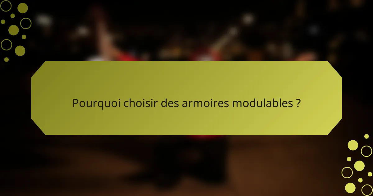 Pourquoi choisir des armoires modulables ?