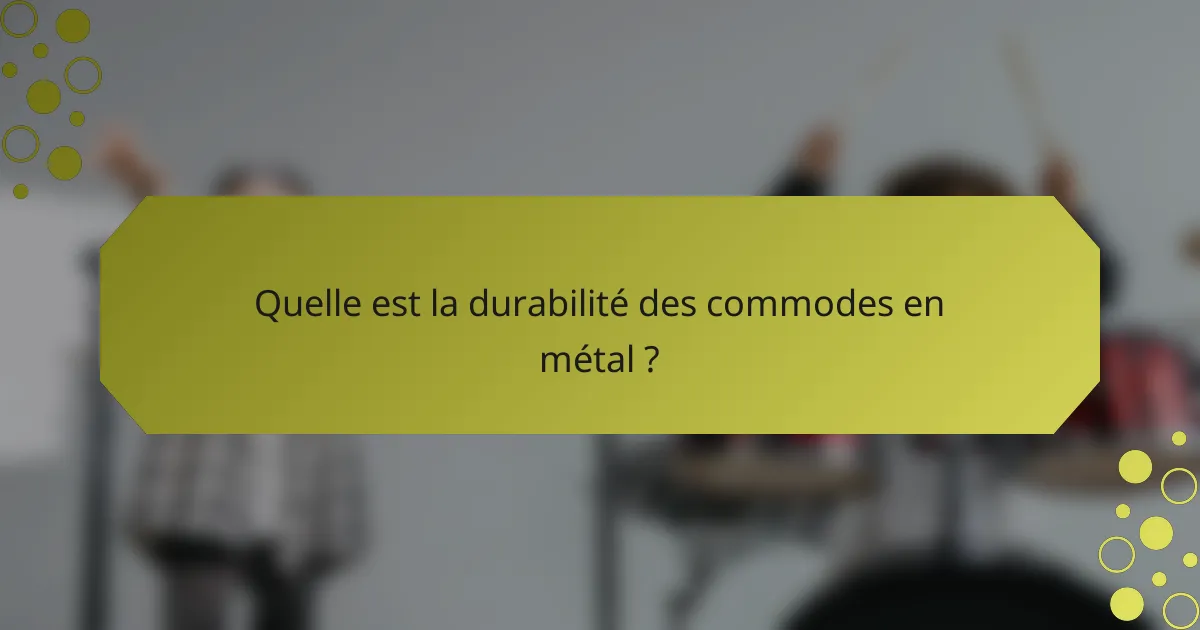 Quelle est la durabilité des commodes en métal ?